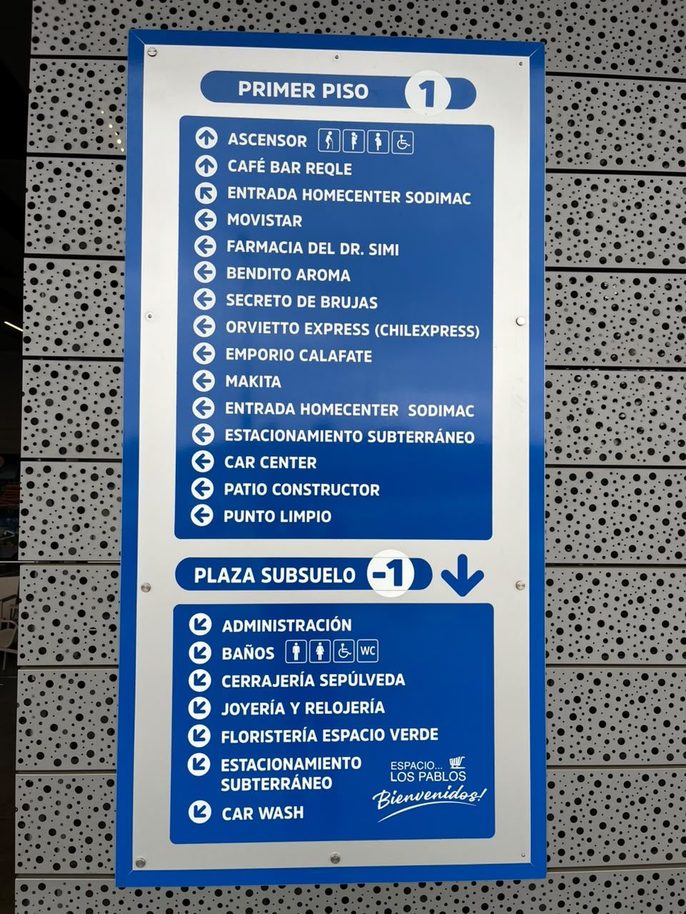 Señalética direccional para Espacio Los Pablos